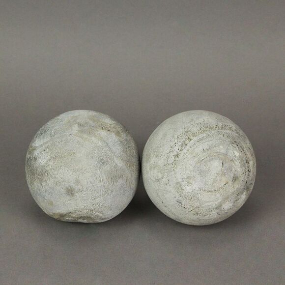 Weathered Gray Washed Wood Decor Balls Set of 6 - Picture 2 of 4